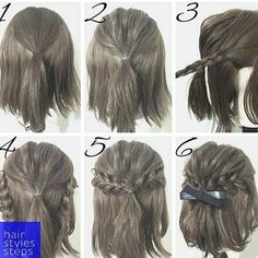 Simple Prom Hair, Peinados Fáciles Para Cabello Corto, Short Hair Tutorial, Penteado Cabelo Curto, Short Hairstyle, Girl Short Hair, Easy Hairstyles For Long Hair, Half Up Hair