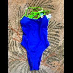 Forever 21 Womens Size L Swimsuit Trendy Blue Stretch Swimwear, Trendy Blue One-piece Swimwear, Casual Blue Lined Swimwear, Trendy Blue Swimwear, Blue Lined Bodysuit For Spring, Spring Swimwear From Forever 21, Forever 21 Spring Beach Bodysuit, Spring Beach Bodysuit By Forever 21, Trendy Fitted Blue Swimwear