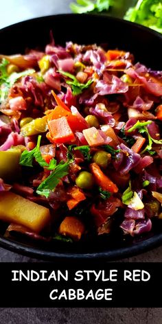 If you want to add more vegetables to your diet and looking for some easy and tasty recipes then this Indian red cabbage recipe is a must try. It's loaded with vegetables and is very tasty. Red Cabbage Recipe, Red Cabbage Recipes, Easy Stir Fry Recipes, Savory Sides, Cabbage And Potatoes, Cabbage Stir Fry, Carrot Greens, Baked Veggies