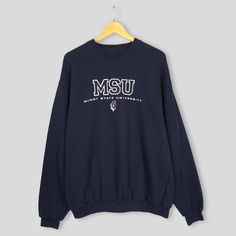 Vintage Minot State University Sweatshirt Large MSU Spell Out Printed Crewneck American College Minot North Dakota Sweater Size L West Virginia Mountaineers Football, Football Sweater, Virginia Cavaliers, Blue Jumper, Notre Dame University, University Sweatshirts, Football Sweatshirt, University Of Virginia, Blue Sweatshirt