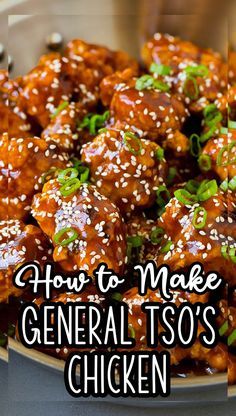 how to make general tso's chicken in the slow cooker with text overlay