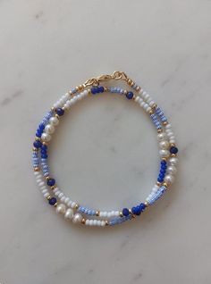 Self Made Bracelets, Bracelet Ideas Summer, Selfmade Jewelry, Bead Bracelet Ideas, Necklace Seed Beads, Beaded Necklace Blue, Hantverk Diy, Jewels Diy, Bracelet Inspiration