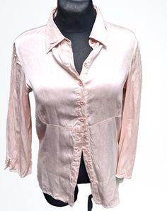 Vintage pink silk satin blouse top shirt women  Size M Condition - vintage good 9/10 fabric - silk satin Thank you for visit my retro shop :) I send with registered post or couriers, if you need extra shipping Feminine Silk Button-up Blouse, Feminine Silk Button-up Top, Pink Silk Button-up Blouse, Pink Silk Button-up Top, Feminine Long Sleeve Satin Tops, Pink Silk Collared Blouse, Elegant Pink Collared Blouse, Chic Pink Formal Shirt, Chic Pink Silk Shirt