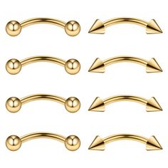 PRICES MAY VARY. There have different color available, please choose suitable one for you. Product Materials: 316L Surgical Steel Gauge: 16G (1.2mm); Ball/Spike Diameter: 3mm;Wearable Bar Length: 8mm Color: Gold Package Includes: 4prs(8pcs) per pack , each style two pairs, come with one bag. Description:Material is constructed of high quality Surgical grade Stainless Steel.Due to the camera and the computer screen showing,the color will be a little different.Please kindly understand. Eyebrow Piercing Jewelry, Eyebrow Ring, Eyebrow Piercing, Body Jewelry Piercing, Helix Earrings, Lip Ring, One Bag, Computer Screen, Tragus