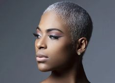 10 Bold Buzz Cuts for Fearless Black Women – HairstyleCamp Short Afro Natural Gray Hair, Short Grey Hair For Black Women, Female Buzzcut Black Women, Mushroom Hair Styles For Black Women, Silver Twa Natural Hair, Short Haircut For Black Hair, Shaves Haircuts Women, Caesar Haircut Black Women, Pixie Fade Haircut Black Women