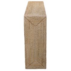 an image of a tall vase made out of rafting material on a white background