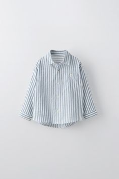 STRIPED POCKET SHIRT - Blue / White | ZARA United States Shirt With Collar, Trench Coat Dress, Shirt With Pocket, Waistcoat Dress, Trench Jacket, Cardigan Sweater Dress, Cardigan Sweater Jacket, Pocket Shirt, T Shirt Vest