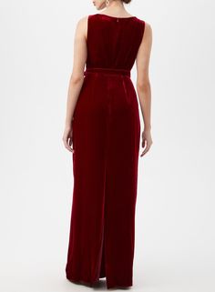 Velvet belted maxi dress with rhinestone buckle Self belt with rhinestone buckle Slim column silhouette Boat neck Glamorous Belted Dress For Formal Occasion, Glamorous Belted Formal Dresses, Glamorous Formal Belted Dress, Glamorous Belted Evening Dress, Elegant Belted Cocktail Maxi Dress, Elegant Belted Maxi Dress For Cocktail, Luxury Belted Cocktail Dress, Formal Maxi Dress With Belt, Elegant Floor-length Belted Dress