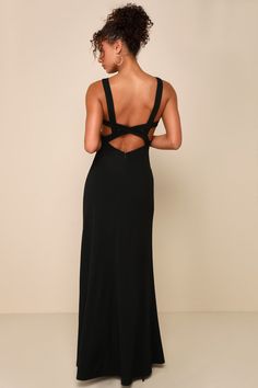 Black Mermaid Maxi Dress - Strapless Dress - Sleeveless Dress - Lulus