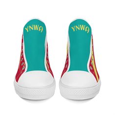 Stand out from the football crowd by wearing high tops in your clubs colours. Where ever you go, you'll be walking in the steps of Liverpool football club. 'YNWA' is printed on the tongue of the shoes. Can be customised with your own name / slogan OR FOR ANY OTHER FOOTBALL TEAM. We go the the game with the same scarf, same hat and same football tops, but now you can walk to Anfield or an away ground in these UNIQUE high tops. All colours are an exact match for your club colours as we use the sam Football Crowd, Rgb Color Codes, High Tops Women, Football Tops, Soccer Gifts, Converse Style, Club Color, Liverpool Football Club, Liverpool Football