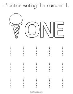 an ice cream cone worksheet with the word one