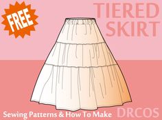 Layered Ruffle Skirt Pattern, Maxi Skirt Pattern Free, Tiered Dress Pattern, Ruffle Skirt Pattern, Maxi Skirt Pattern