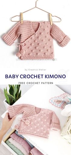 Cute Crochet Cardigan, Cute And Easy Crochet, Cardigan Til Baby, Crochet Baby Sweater Pattern, Baby Cardigan Pattern, Crochet Baby Sweater