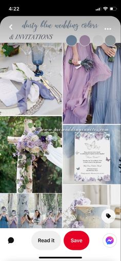 a collage of photos with the words, wedding colors and names on it's screen