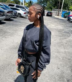 follow @tempsluvsu for more 😽 Back Braids, Straight Back Braids, Protective Braids, Fashion Hair Styles, Pretty Braids, Summer Braids, Natural Hair Growth Tips, Locs Styles, Feed In Braids Hairstyles