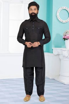 Discover the timeless charm of Pathani suit for men. Explore our curated collection of exquisitely crafted Pathani suits, perfect for embracing a fusion of style and tradition. Shop now and elevate your wardrobe with the epitome of ethnic elegance. #pathanisuits #pathani Pathani Suit For Men, Black Kurta, Suit For Men, Sherwani