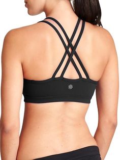 Full Focus Bra | Athleta Best Sports Bras, Strappy Bra, Women's Activewear, Womens Bras, Athletic Apparel, Black Sports Bra, Running Clothes, Yoga Tops