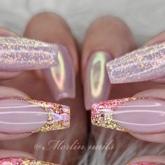 Glass Nails, Swag Nails, Beauty Nails, Natural Nails, Glitter Nails, Long Nails