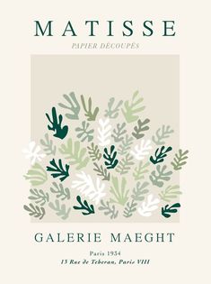 the cover of matissee paper decoques's catalogue, featuring green and white leaves