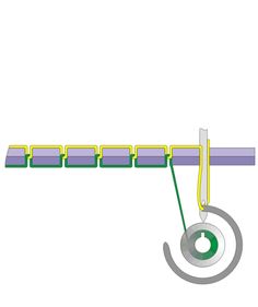 a drawing of a pulley bar with an eyeball in the center and two circular bars on each end