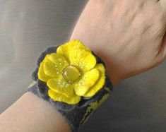 Gray yellow cuffs Felted cuffs Flowers cuff bracelet Felt cuff Felted bracelet Gift for women Handmade Yellow Cuff Bracelet, Handmade Yellow Cuff Bracelet As Gift, Handmade Yellow Cuff Bracelet Gift, Bohemian Flower Cuff Bracelet As Gift, Bohemian Flower Cuff Bracelet As A Gift, Bohemian Flower Cuff Bracelet, Spring Cuff Bracelet Suitable For Gifting, Cuff Wristlet As Gift, Handmade Bracelets For Spring Weddings