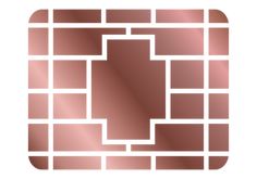 a square shape made up of squares and rectangles in copper on a white background