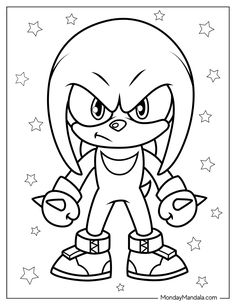 sonic the hedge coloring pages for kids to print out and color on, with stars in the background