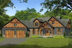 this is an artist's rendering of these craftsman - style home plans