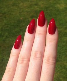 Red Stiletto Nails, Red Nail Art, Red Nail Polish, Super Nails, Nail Swag, Dark Nails