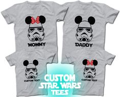 Mickey and Minnie Star Wars Stormtrooper CUSTOM Disney | Etsy Disney World Family Shirts, Personalized Disney Shirts, Custom Disney Shirts, Disney Family Shirts, Disney Family Vacation Shirts, Disney Christmas Shirts, Matching Disney Shirts, Disney Trip Shirts, Disney Family Vacation