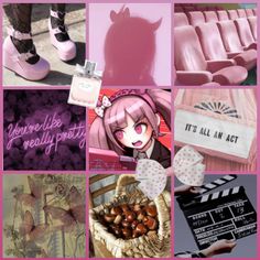 the collage shows pink and black items