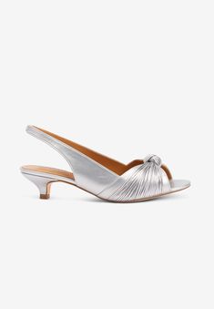 Step up your evening glam look with this metallic slingback. Leather-like Evening Heels, London Gifts, Platinum Credit Card, Perfect Swimsuit, Glam Look, Gift Card Number, Glam Looks, Woman Within, Swimsuits For All