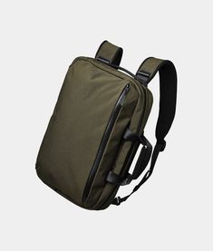 #color_Army Green | Axoflux 600D Army Gears, Tech Backpack, Tech Bag, Sleek Aesthetic, Writing Accessories, Backpack Style, Tech Gear, Commuter Bag, Tablet Sleeve