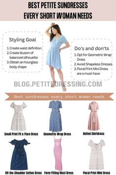 I'm 5'2" and here'e the 7 Best Petite Sundresses Every Short Woman Needs Petite Sundresses, Outfit For Short Girl, Outfits For Short Women Curvy, Apple Body Shape Clothes, Form Fitting Maxi Dress, Triangle Body Shape Outfits, Shapeless Dress, Petite Clothing Stores, Outfits For Short Women