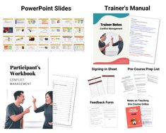 the powerpoint slides manual is shown with instructions on how to use it and how to use