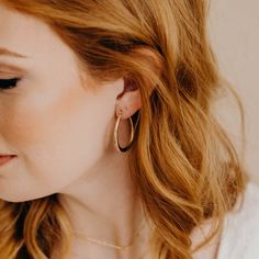 Arie Hoops, Earrings, - Wander + Lust Jewelry Layered Gold Necklaces, Earrings Gold Hoops, Earring Inspiration, Earrings Minimal, Dainty Hoop Earrings, Small Gold Hoops, Hoops Gold, Minimal Earrings, Amber Earrings