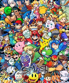 an image of many different characters in the video game super mario and all their friends