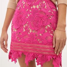 Perfect Condition. New With Tags. E 0413 Anthropologie Skirt, Lace Crochet, Anthropologie, Womens Skirt, Tags, Crochet, Lace, Pink, Women Shopping