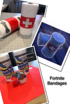 three pictures with different types of bandages on them