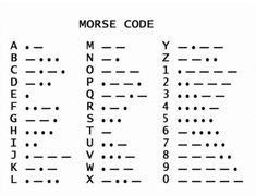 the morse code is shown in black and white