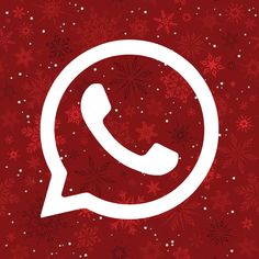 a red background with snowflakes and a white phone in the center that says whatsapp