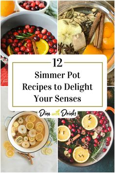 Collage of 4 simmer pot recipes. Simmer Pots Recipes, Spring Potpourri, Make Your Home Smell Amazing, Smelling Good