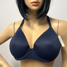 Nwt Soma Bra S 38d.This Is Sexy.It Is In A Navy Blue Throughout The Bra.The Straps Are Adjustable And The Band Has A Nice Stretch To It.The Back Has Blue Lace That Runs Down To The Band.This Is A Underwire Soft Padded Bra Blue Stretch Bra With Medium Bust Support, Blue Bra With Medium Bust Support And Stretch, Blue Bra With Medium Bust Support, Fitted Blue Bra With Medium Bust Support, Elegant Blue Stretch Bra, Elegant Stretch Blue Bra, Elegant Blue Seamless Bra, Fitted Padded Blue Bra, Soma Bras