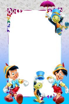 two cartoon characters holding an umbrella and standing in front of a large white sign with space for text