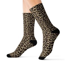 Unleash your inner style icon with our Leopard Print Socks! These bold and trendy socks feature a striking leopard print pattern that adds a touch of wild sophistication to any outfit. Perfect for making a statement or just adding a bit of flair to your everyday look, these socks are designed for the fashion-forward and the fun-loving alike. Crafted from a soft, stretchy fabric blend, they promise all-day comfort and durability. Whether you're pairing them with your favorite jeans, a chic skirt, Leopard Print Socks, Idowela Leopard Socks, Non-stretch Leopard Print Bottoms For Summer, Animal Print Socks, Boots Leopard, Statement Socks, Trendy Non-stretch Leopard Print Pants, Chic Skirt, Trendy Socks