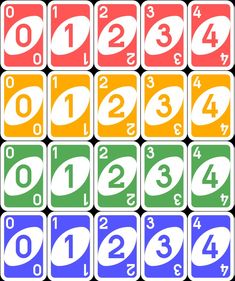 the numbers are arranged in different colors and sizes, including one that has been added to each