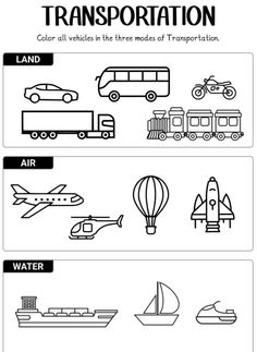 transportation worksheet for kids