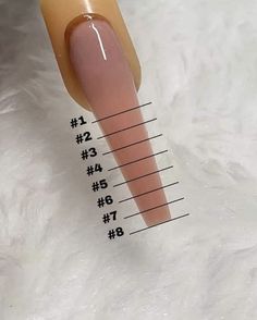 Fake Nail Length Chart, Long Acrylic Nails Ballerina Shape, Square Nails Length Chart, Square Nail Lengths, Different Nail Shapes And Lengths, Different Lengths Of Nails, 5 Inch Nails, Nails Length And Shape, Acrylic Nails Length