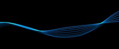 an abstract blue wave in the dark with light streaks on it's side and black background