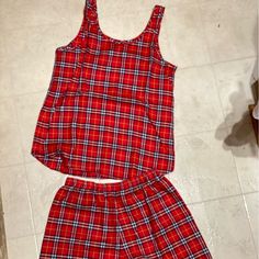 These Are Just Adorable! And So Soft And A Very Nice Weight Cotton, Burberry’s Finest! Measurements And Modeled In Photos! Red Sleeveless Cotton Sleepwear, Red Sleeveless Sleepwear For Pajama Party, Pajama Short Set, Cotton Pajama Shorts, Pajama Short, Short Pajama Set, Short Set, Pajama Shorts, Short Sets